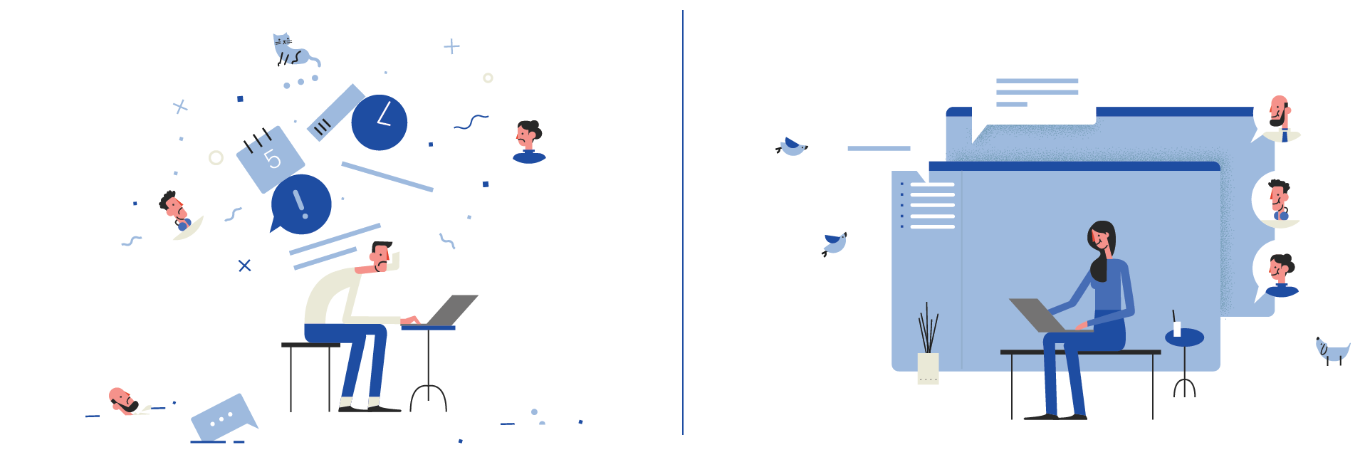 Disorganized and distracting vs calm and organized
